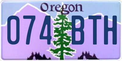 OR license plate 074BTH