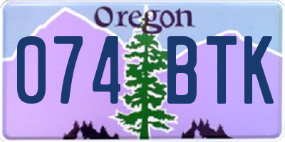 OR license plate 074BTK
