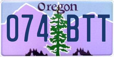 OR license plate 074BTT