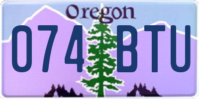 OR license plate 074BTU