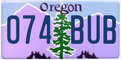 OR license plate 074BUB