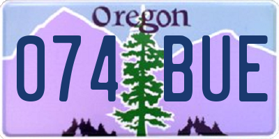 OR license plate 074BUE