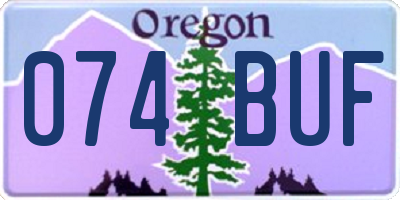 OR license plate 074BUF