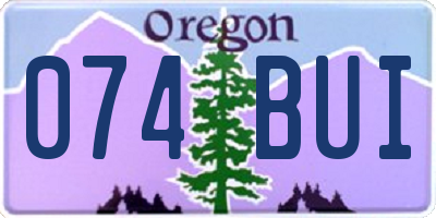 OR license plate 074BUI