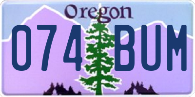 OR license plate 074BUM