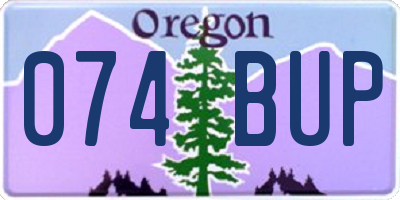 OR license plate 074BUP