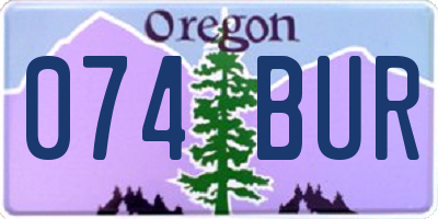 OR license plate 074BUR