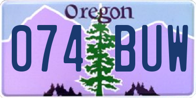 OR license plate 074BUW