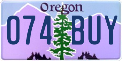 OR license plate 074BUY