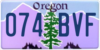 OR license plate 074BVF