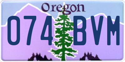 OR license plate 074BVM