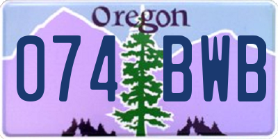OR license plate 074BWB