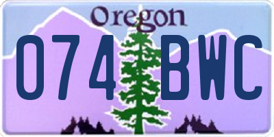 OR license plate 074BWC