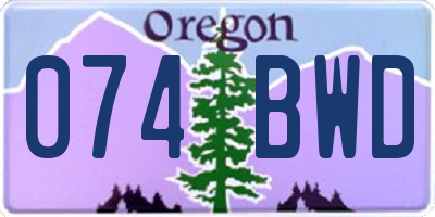 OR license plate 074BWD
