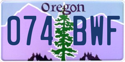 OR license plate 074BWF
