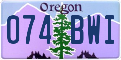 OR license plate 074BWI