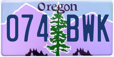 OR license plate 074BWK