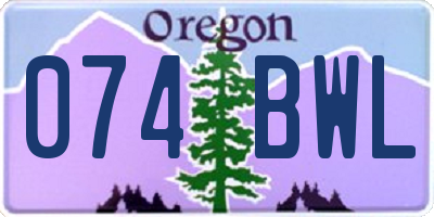 OR license plate 074BWL