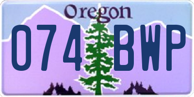 OR license plate 074BWP