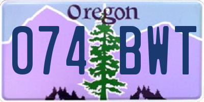 OR license plate 074BWT
