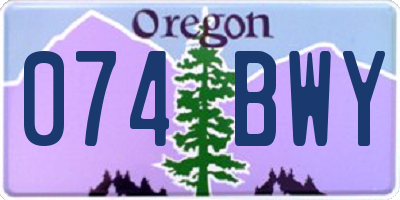 OR license plate 074BWY