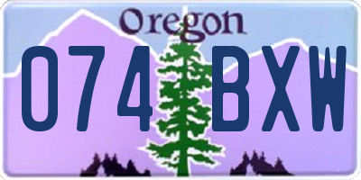 OR license plate 074BXW