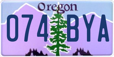 OR license plate 074BYA