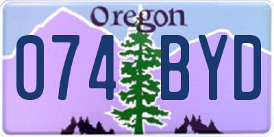 OR license plate 074BYD
