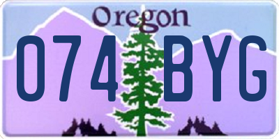 OR license plate 074BYG