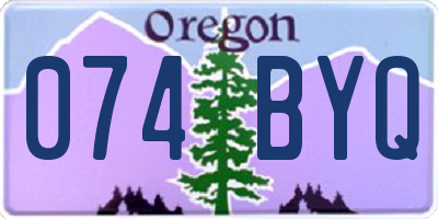 OR license plate 074BYQ