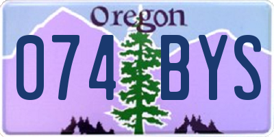 OR license plate 074BYS