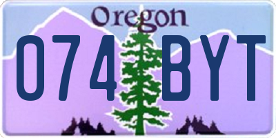 OR license plate 074BYT