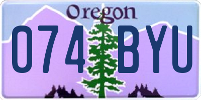 OR license plate 074BYU
