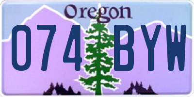 OR license plate 074BYW