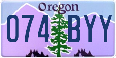 OR license plate 074BYY