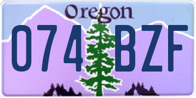 OR license plate 074BZF