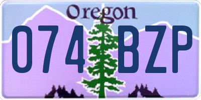 OR license plate 074BZP