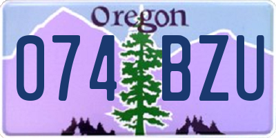 OR license plate 074BZU