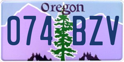 OR license plate 074BZV