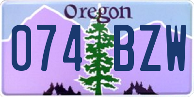 OR license plate 074BZW