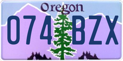 OR license plate 074BZX
