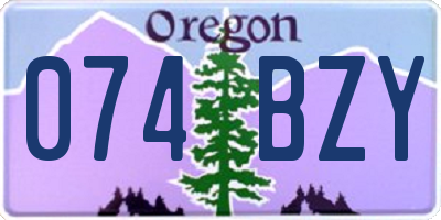 OR license plate 074BZY