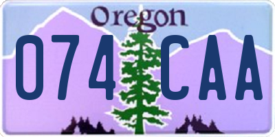 OR license plate 074CAA