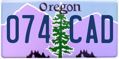 OR license plate 074CAD