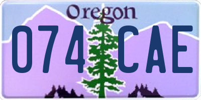 OR license plate 074CAE