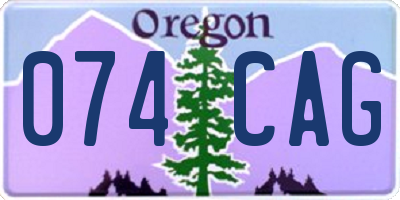 OR license plate 074CAG