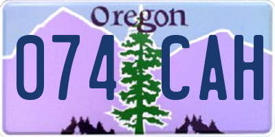 OR license plate 074CAH