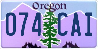 OR license plate 074CAI