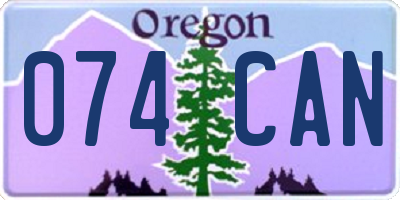 OR license plate 074CAN