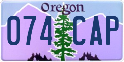 OR license plate 074CAP
